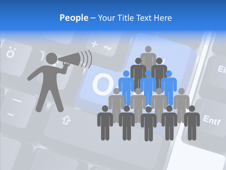 Keyboard Key Blue PowerPoint Template