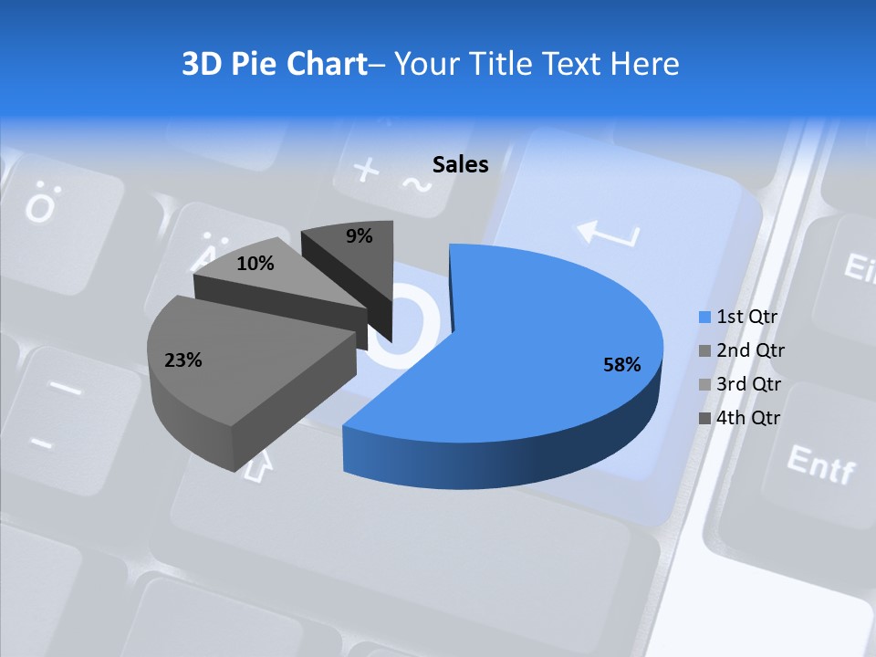 Keyboard Key Blue PowerPoint Template