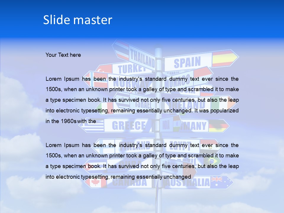 Traditional Offers Blue PowerPoint Template