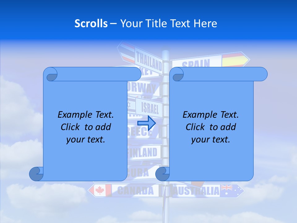 Traditional Offers Blue PowerPoint Template