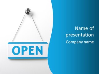 Blue Business Signage PowerPoint Template