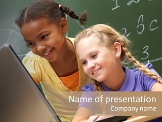 Classroom Kid Schoolgirl PowerPoint Template