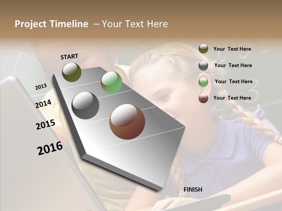 Classroom Kid Schoolgirl PowerPoint Template