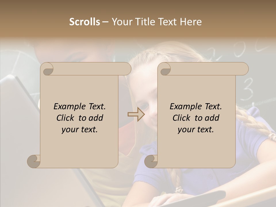 Classroom Kid Schoolgirl PowerPoint Template