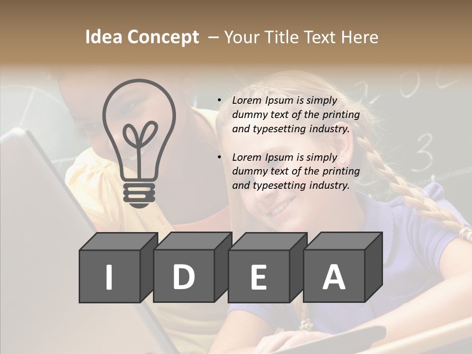 Classroom Kid Schoolgirl PowerPoint Template