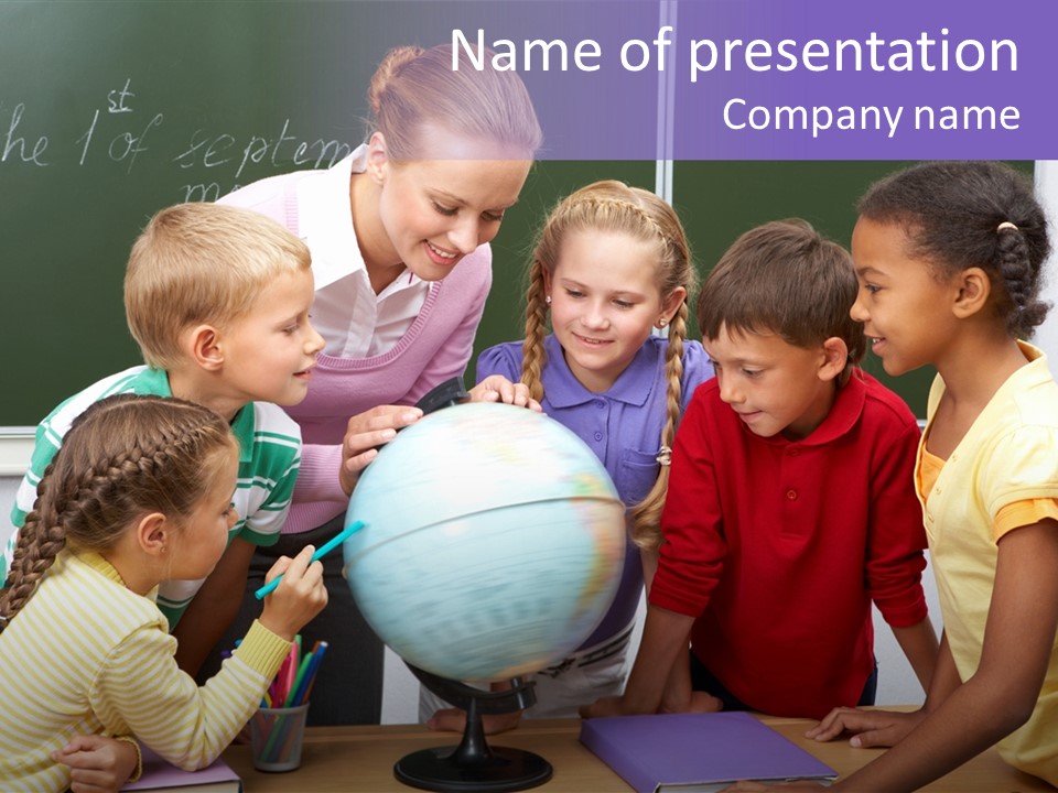 Showing Teacher Portrait PowerPoint Template