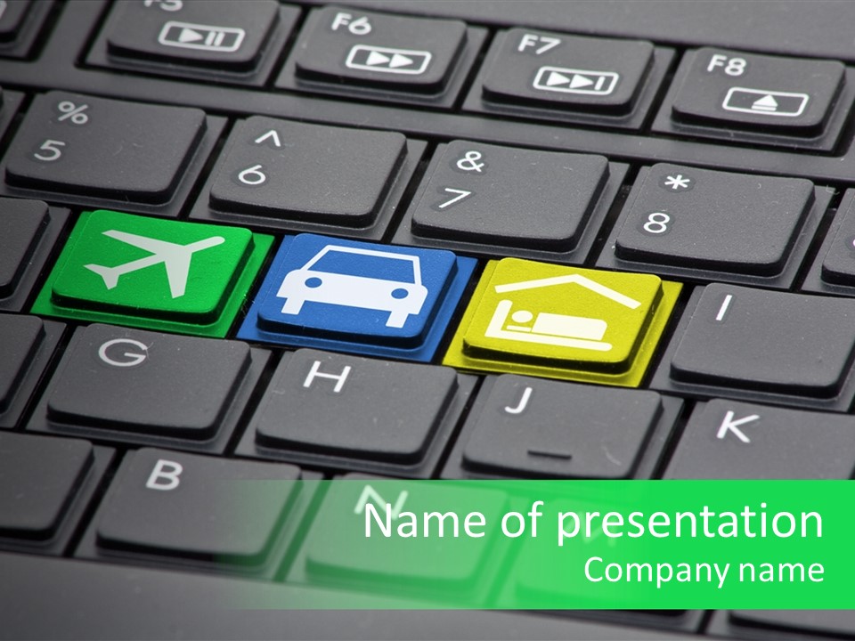 Computer Key Background PowerPoint Template