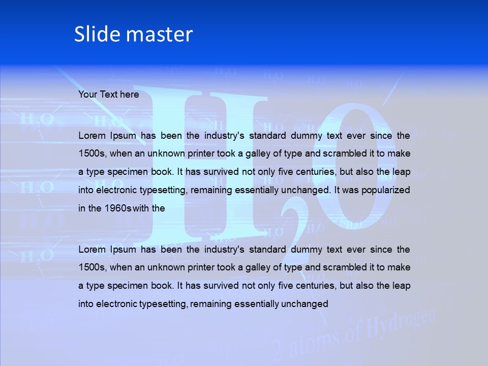 Water Abstract Hydrogen PowerPoint Template