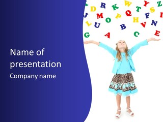 Girl Colorful Blond PowerPoint Template