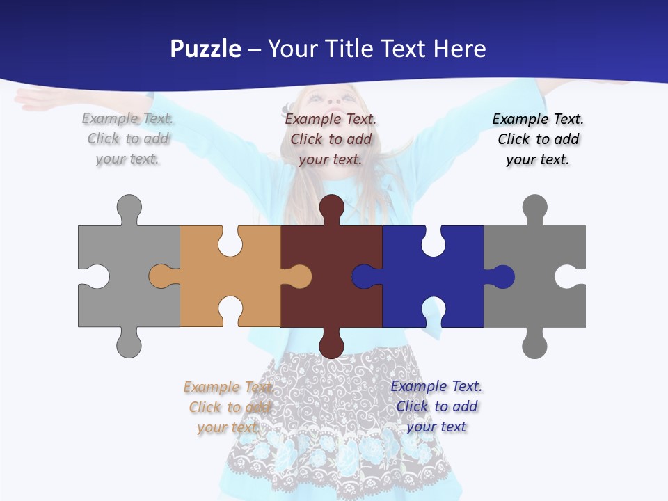 Girl Colorful Blond PowerPoint Template