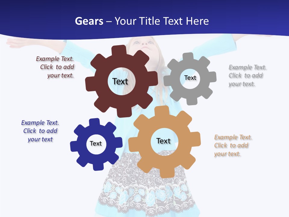 Girl Colorful Blond PowerPoint Template