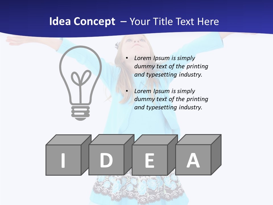 Girl Colorful Blond PowerPoint Template