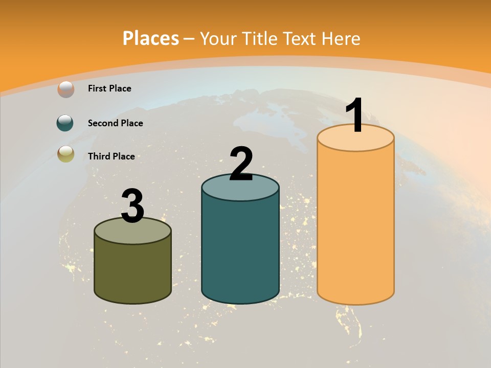 United States At Night PowerPoint Template