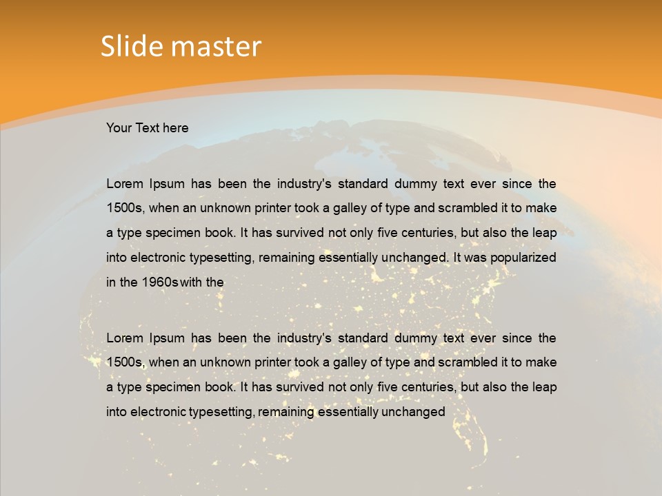 United States At Night PowerPoint Template