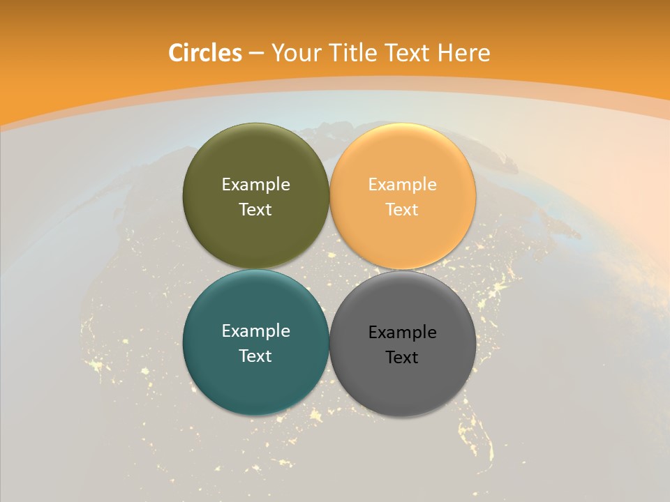 United States At Night PowerPoint Template