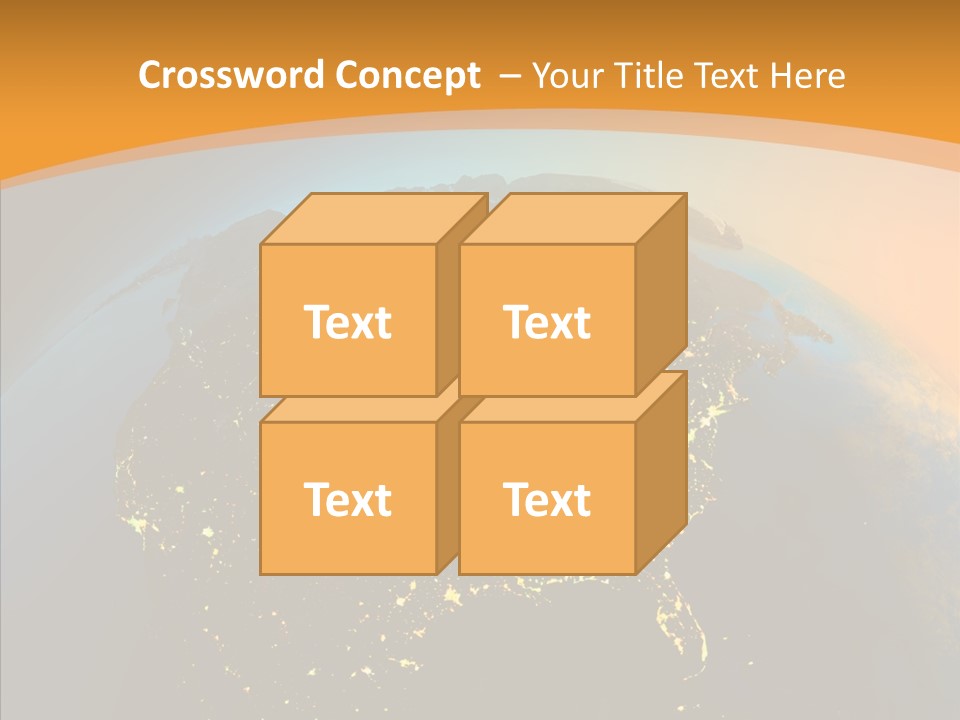 United States At Night PowerPoint Template