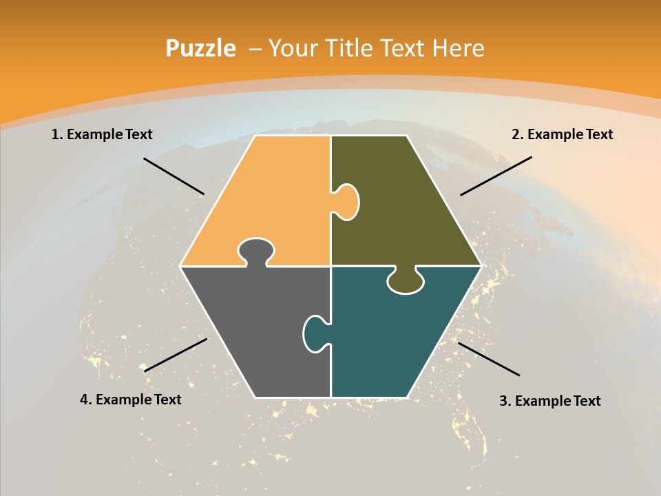 United States At Night PowerPoint Template