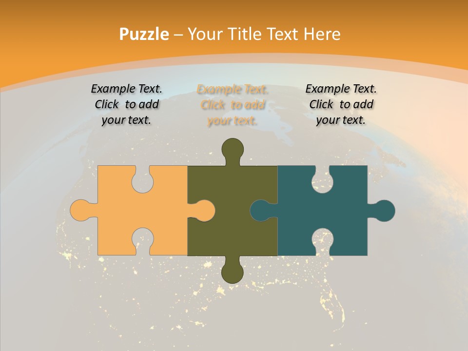 United States At Night PowerPoint Template