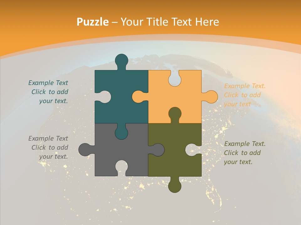 United States At Night PowerPoint Template