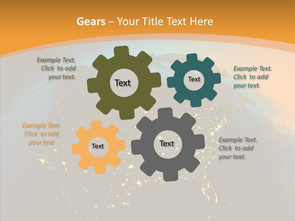 United States At Night PowerPoint Template