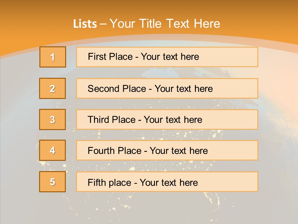 United States At Night PowerPoint Template