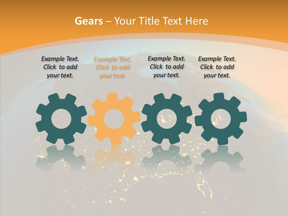 United States At Night PowerPoint Template