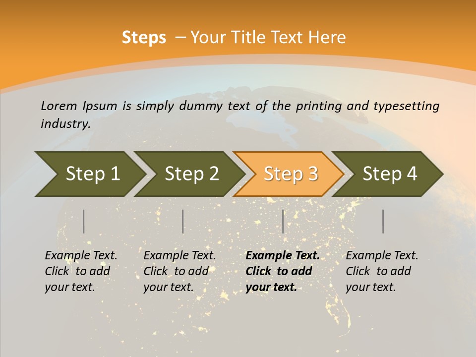 United States At Night PowerPoint Template