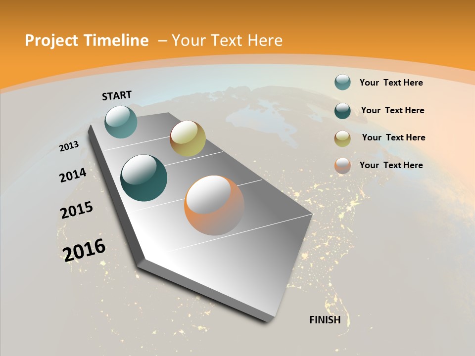 United States At Night PowerPoint Template