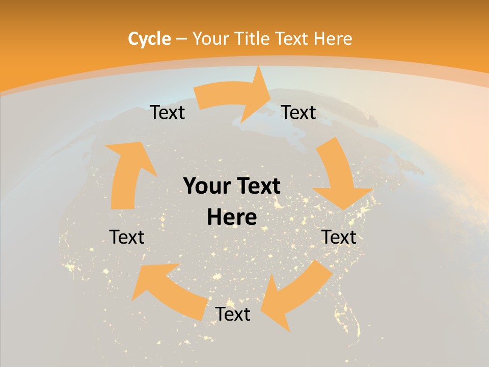 United States At Night PowerPoint Template