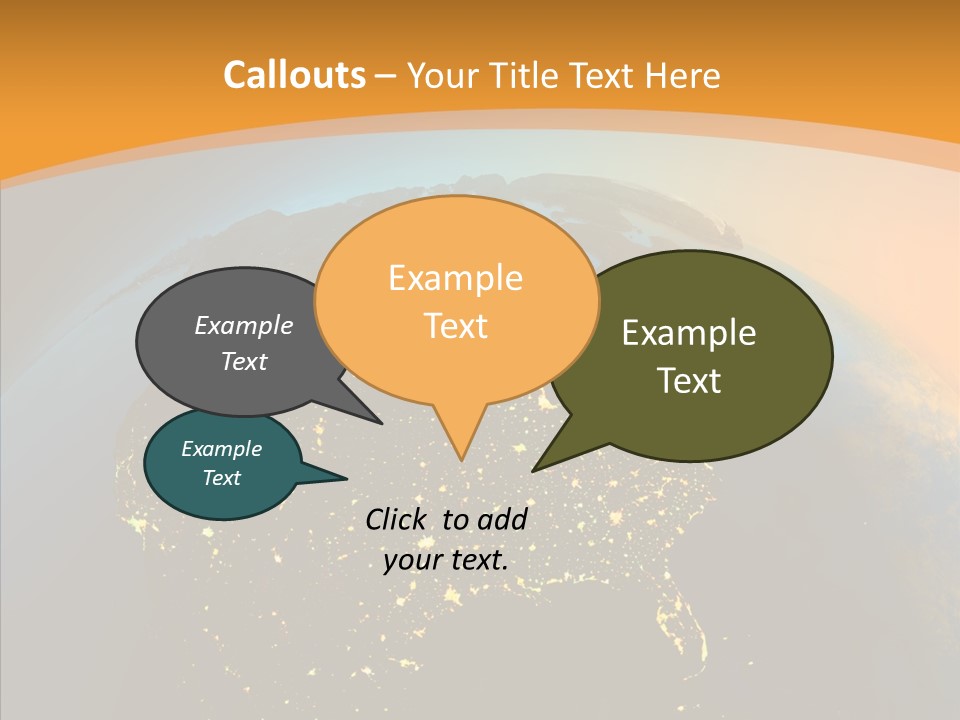 United States At Night PowerPoint Template