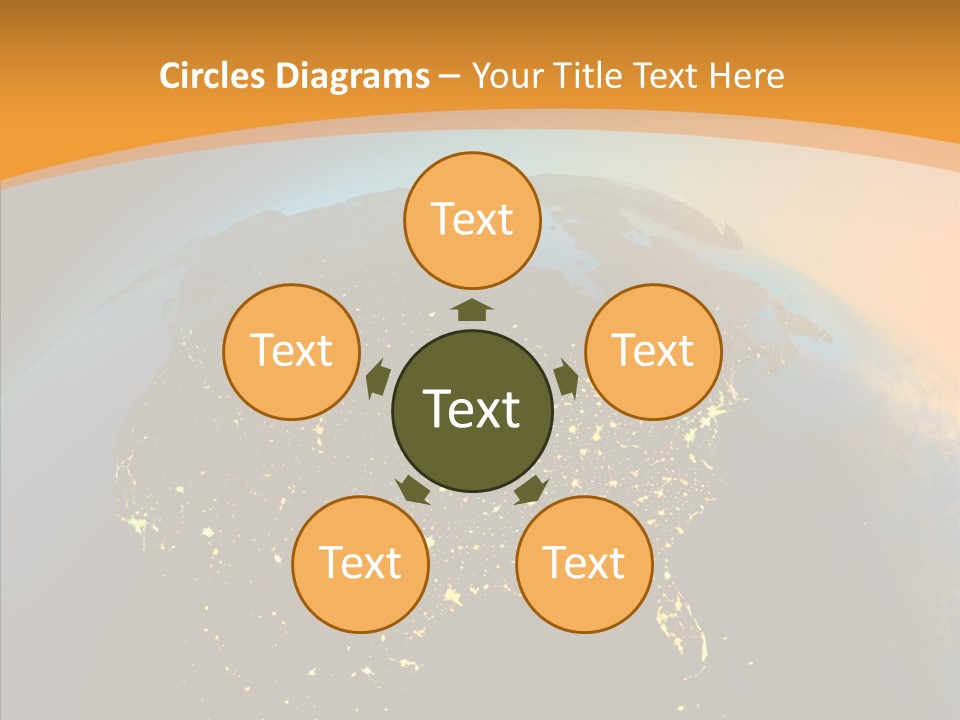 United States At Night PowerPoint Template