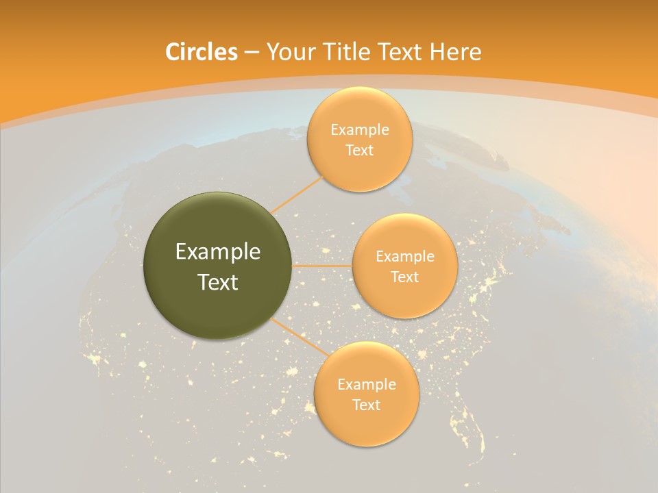 United States At Night PowerPoint Template