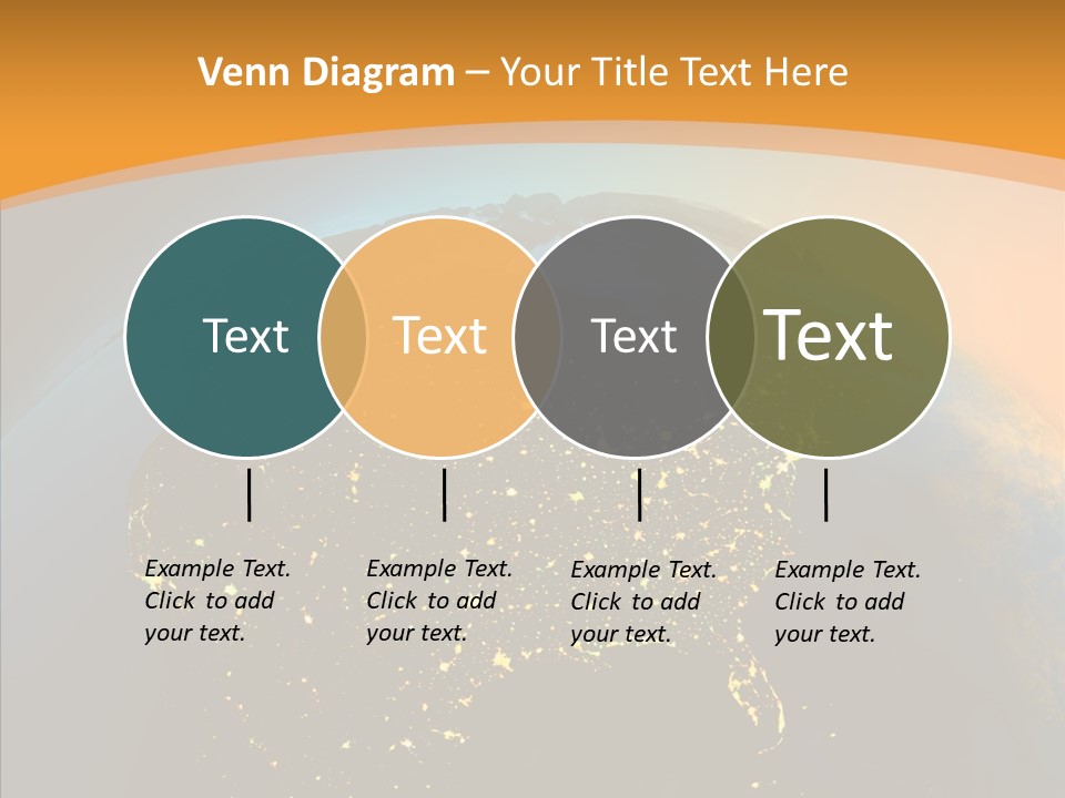 United States At Night PowerPoint Template