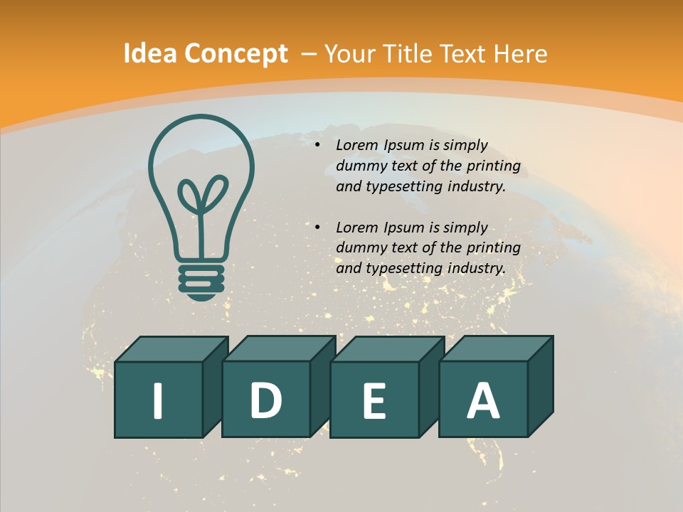 United States At Night PowerPoint Template