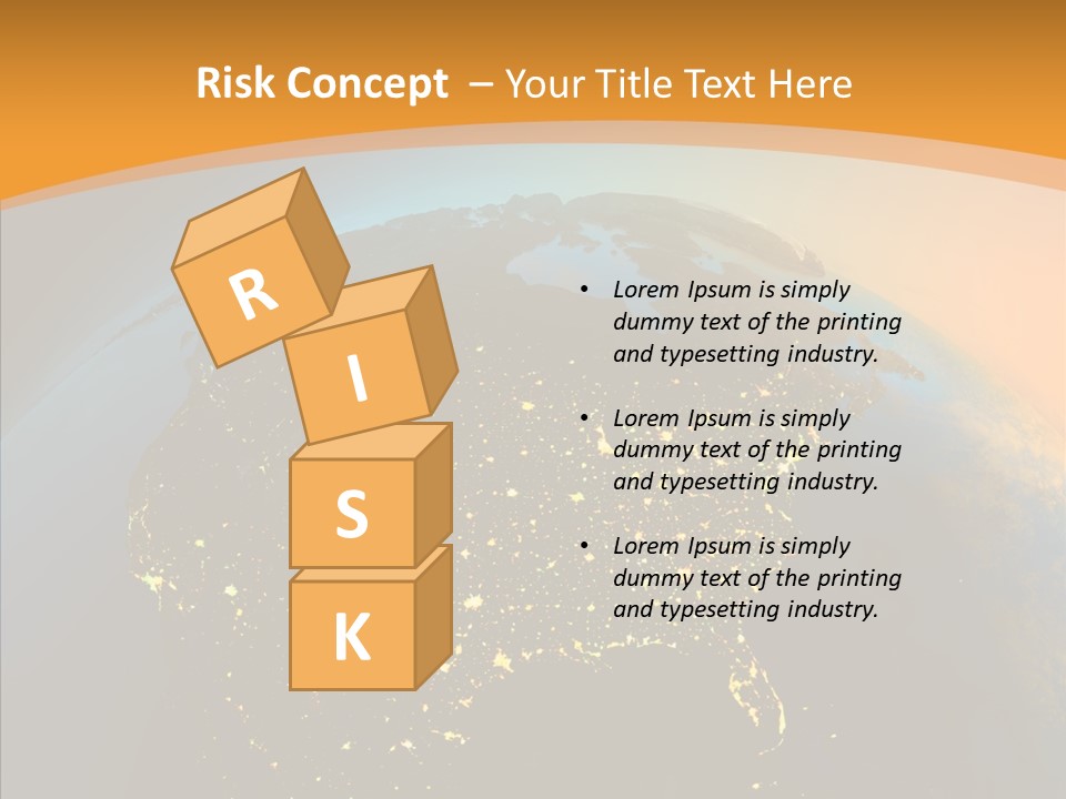 United States At Night PowerPoint Template