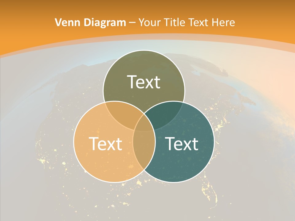 United States At Night PowerPoint Template