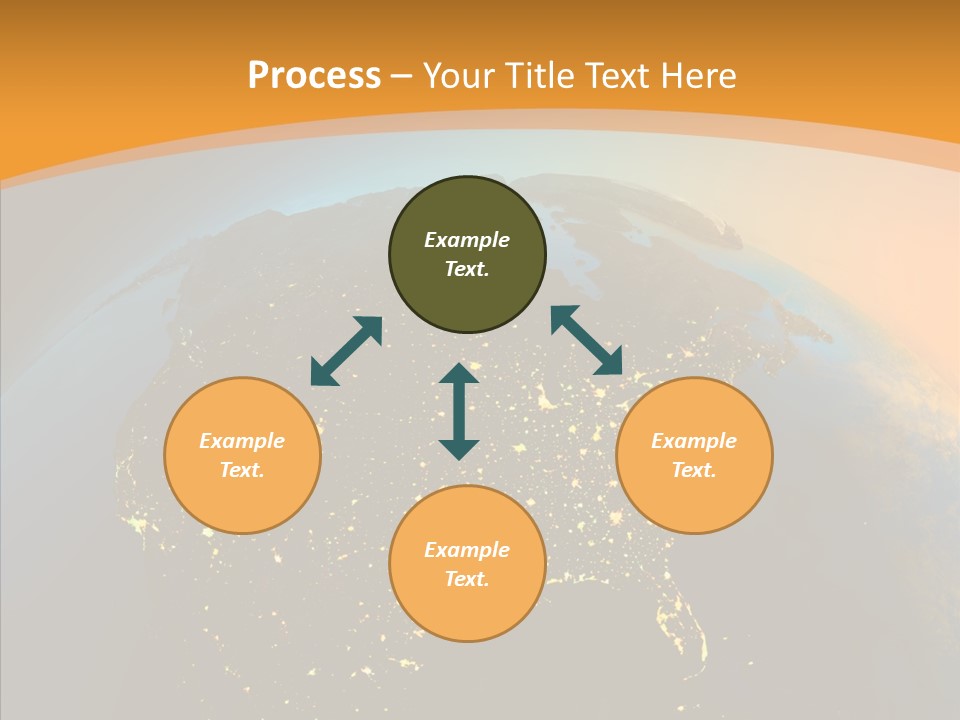 United States At Night PowerPoint Template