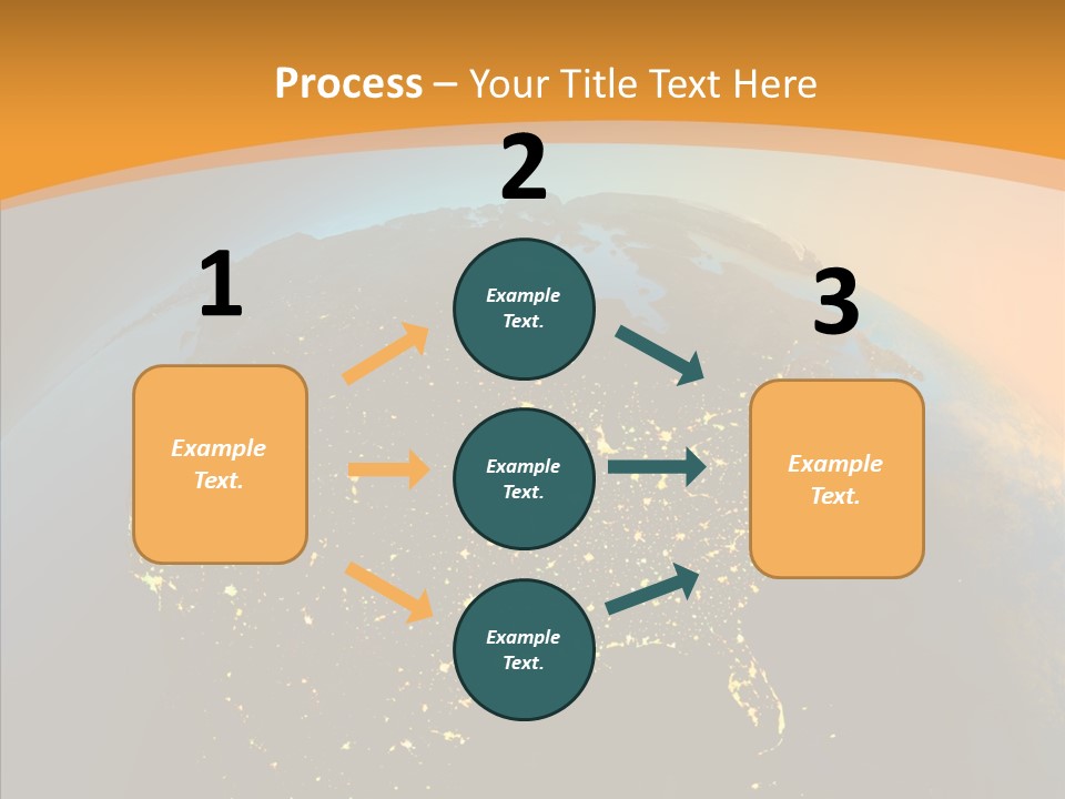 United States At Night PowerPoint Template