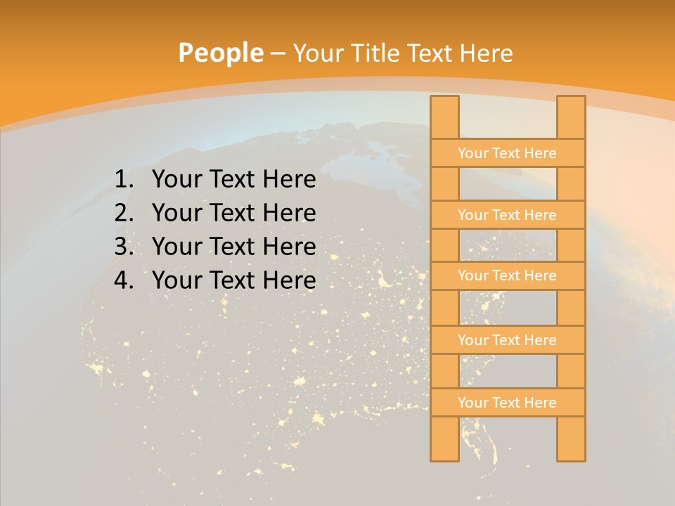 United States At Night PowerPoint Template