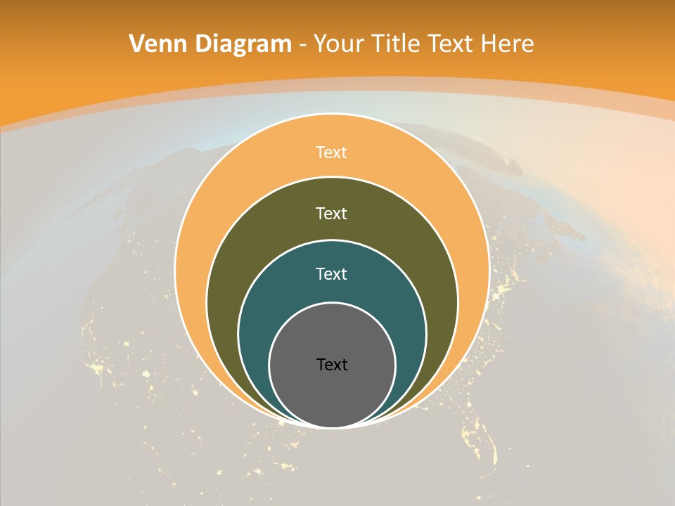 United States At Night PowerPoint Template