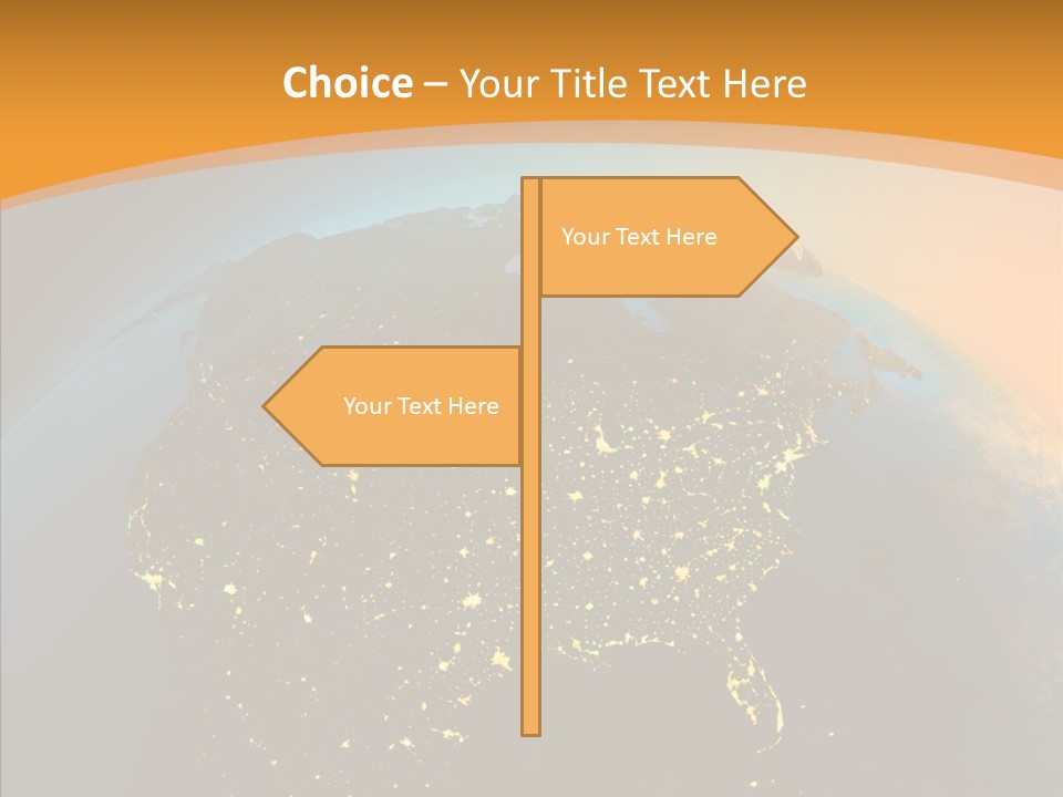 United States At Night PowerPoint Template