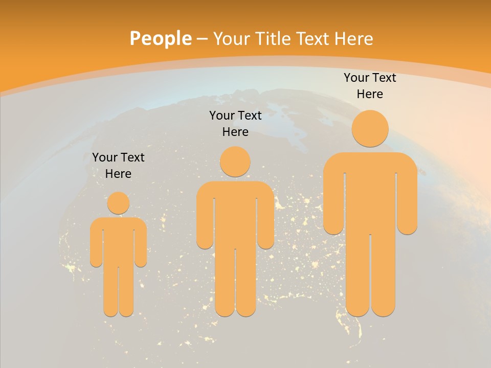 United States At Night PowerPoint Template