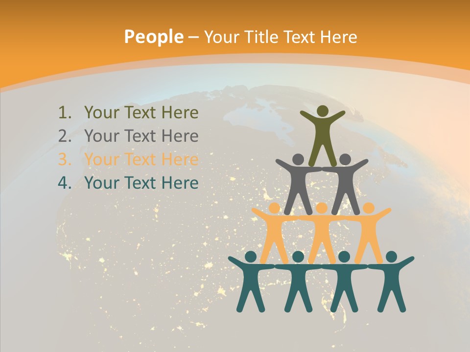 United States At Night PowerPoint Template