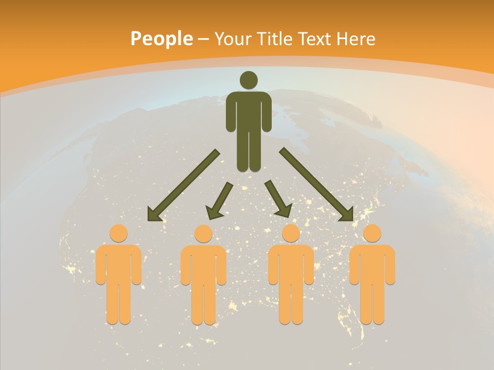 United States At Night PowerPoint Template