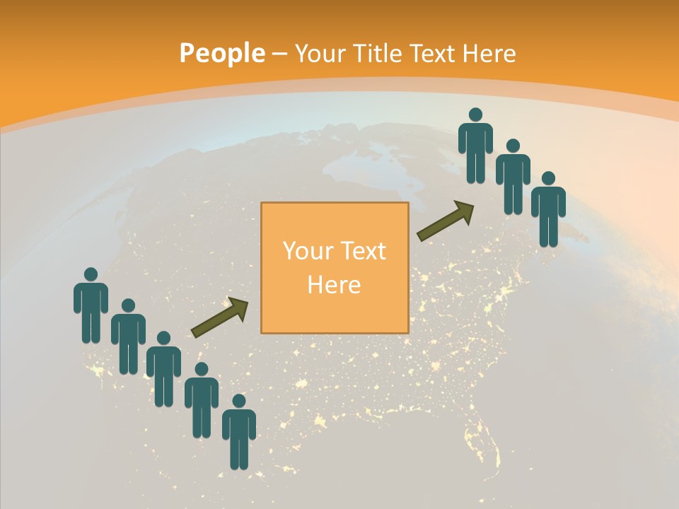 United States At Night PowerPoint Template