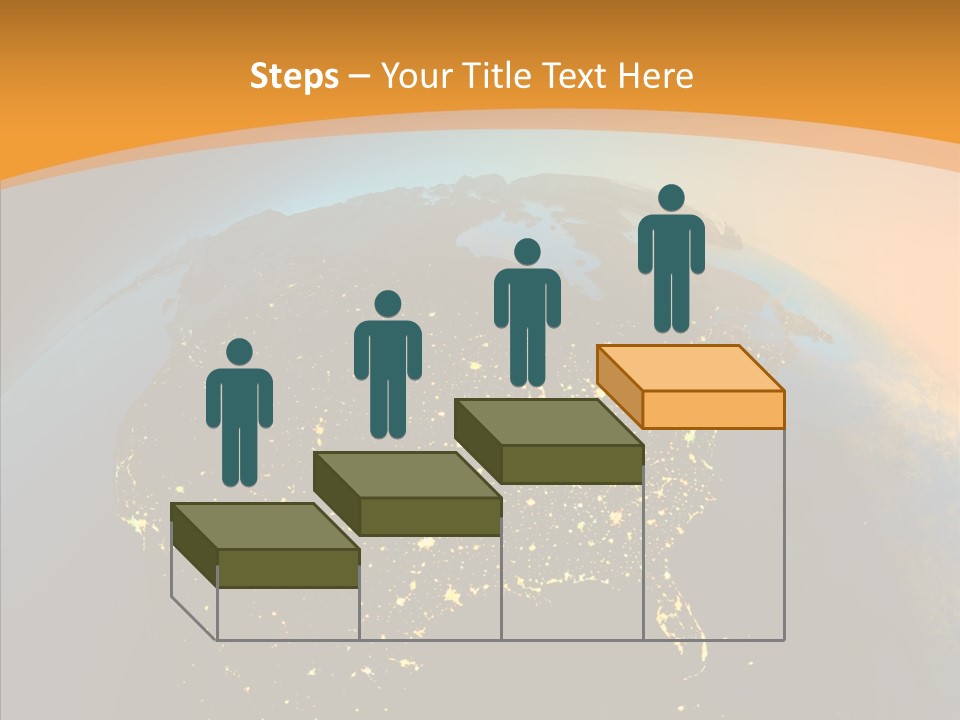 United States At Night PowerPoint Template