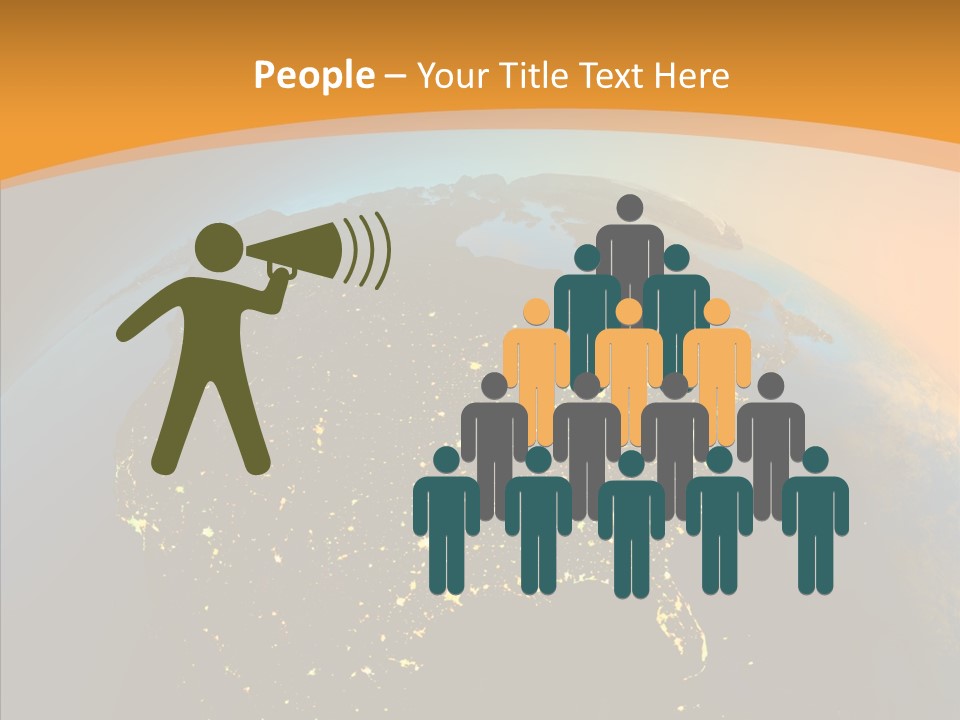 United States At Night PowerPoint Template