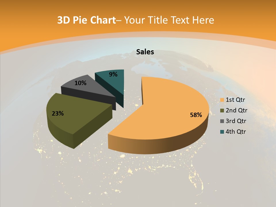 United States At Night PowerPoint Template