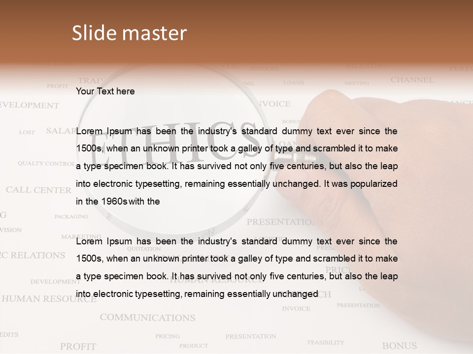 Letter Collection Lens PowerPoint Template