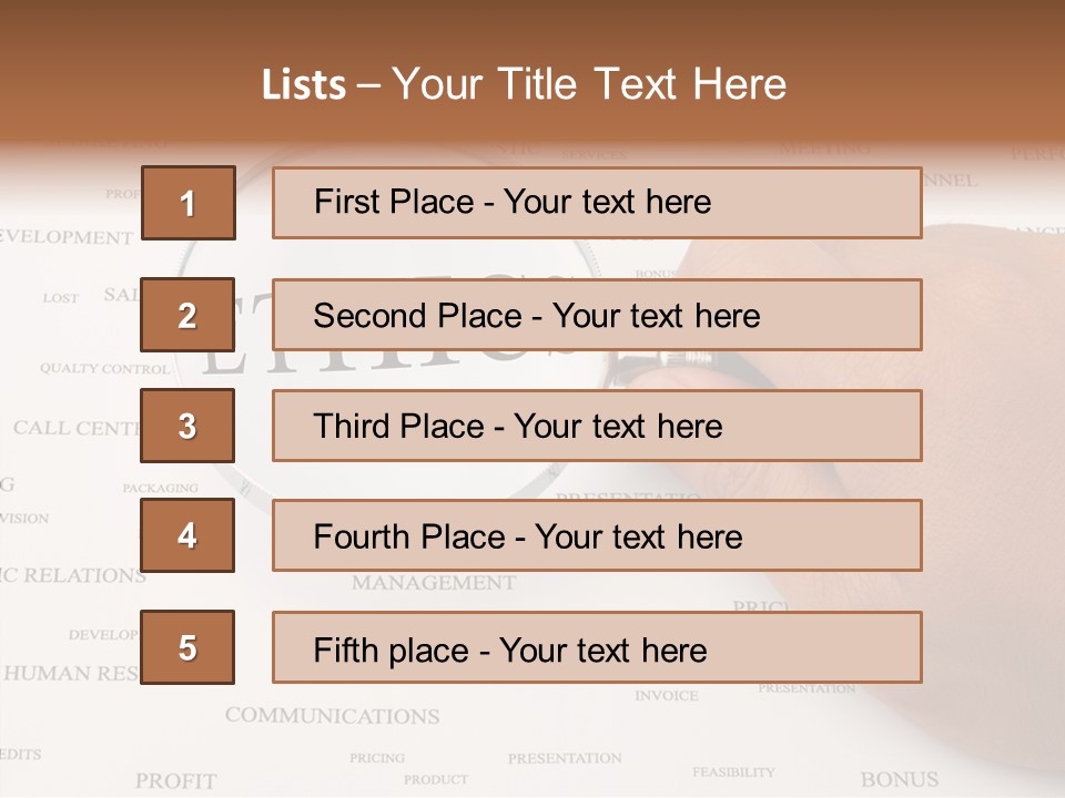 Letter Collection Lens PowerPoint Template